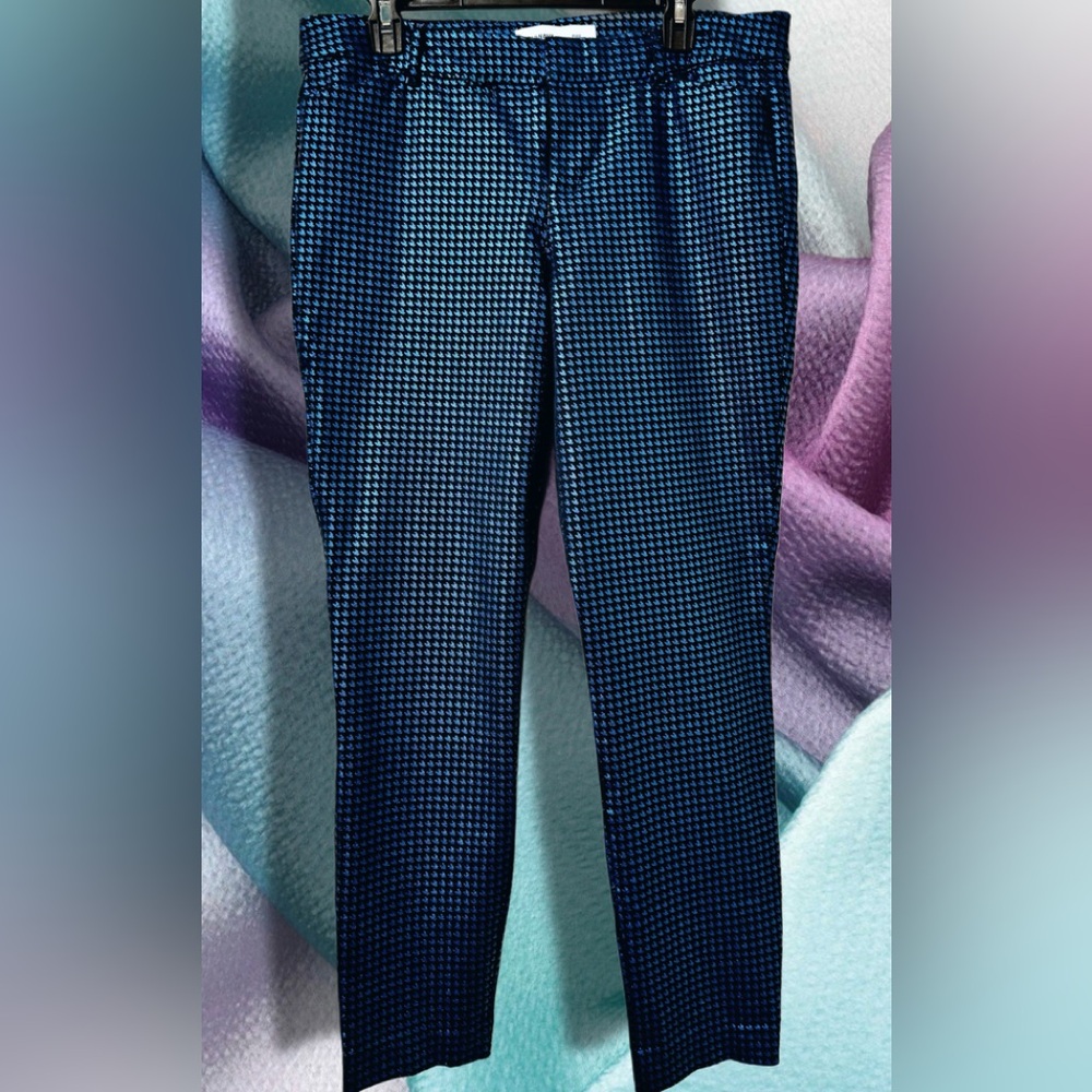 Old Navy Navy and Black Shimmering Houndstooth Dress Pants size 14